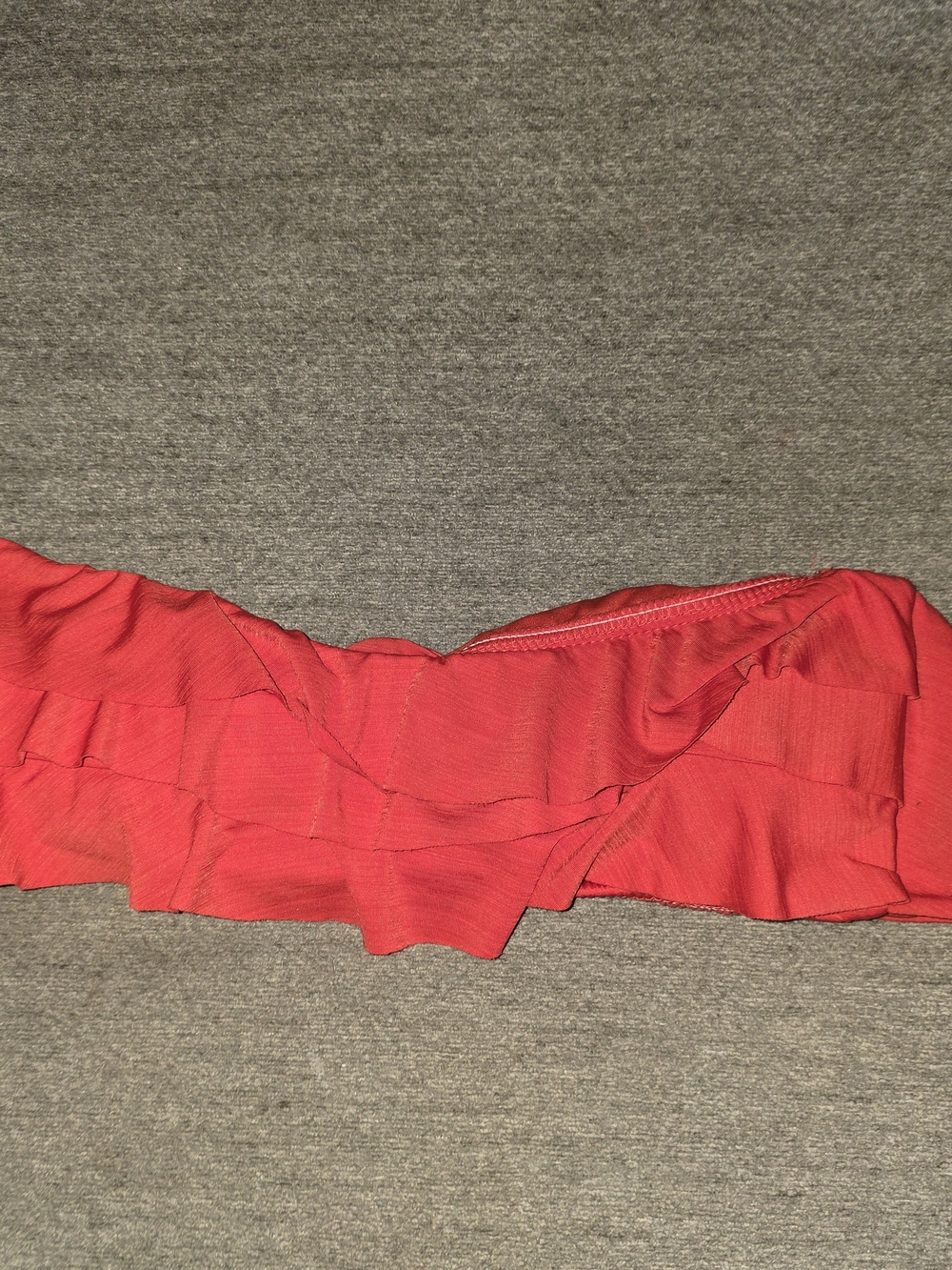 Mossimo Supply Co. Red Ruffled Bandeau Bikini Top Large